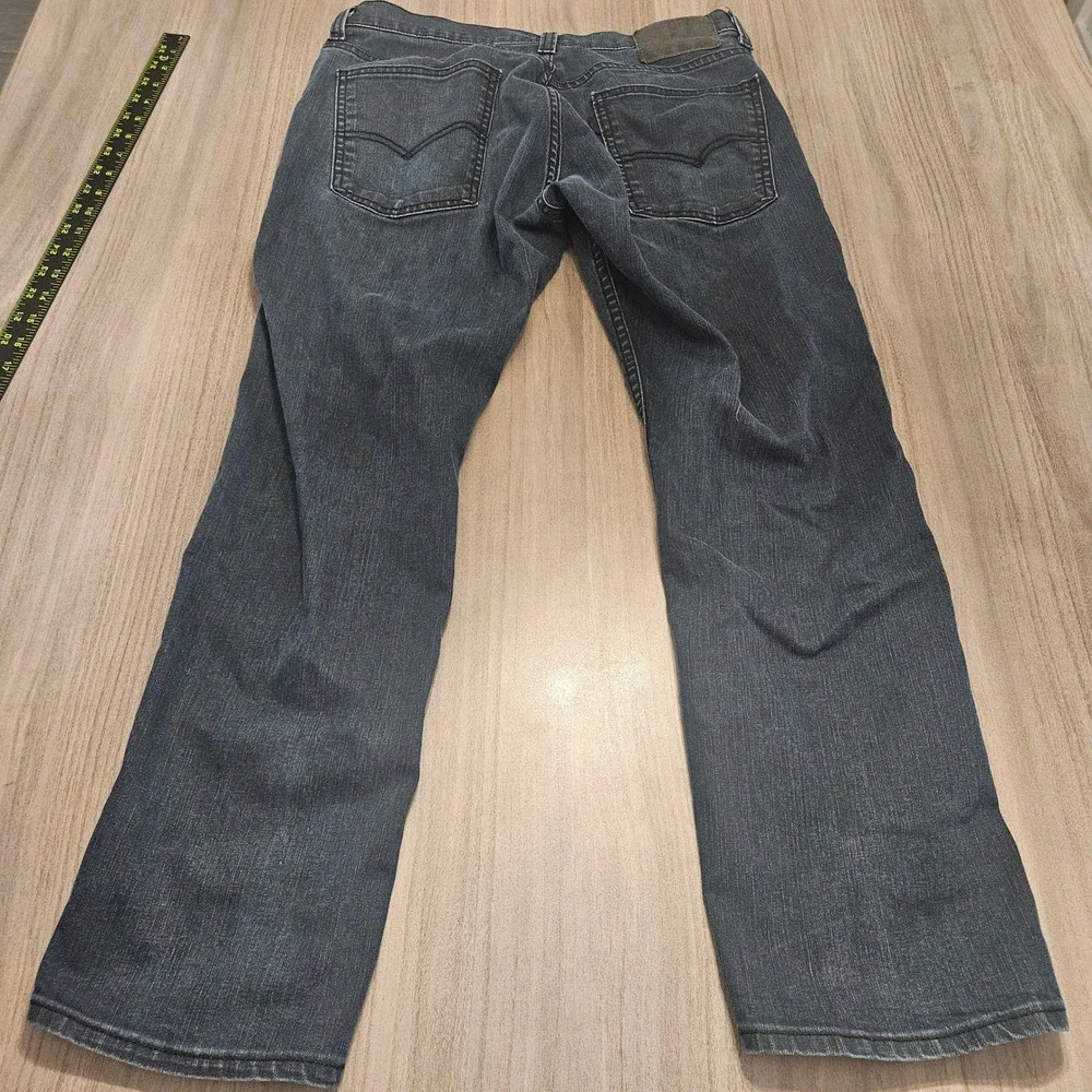 Levis 513 Slim Straight Jeans Mens 33x30‎ Dark Wash Blue Stretch Denim Pants